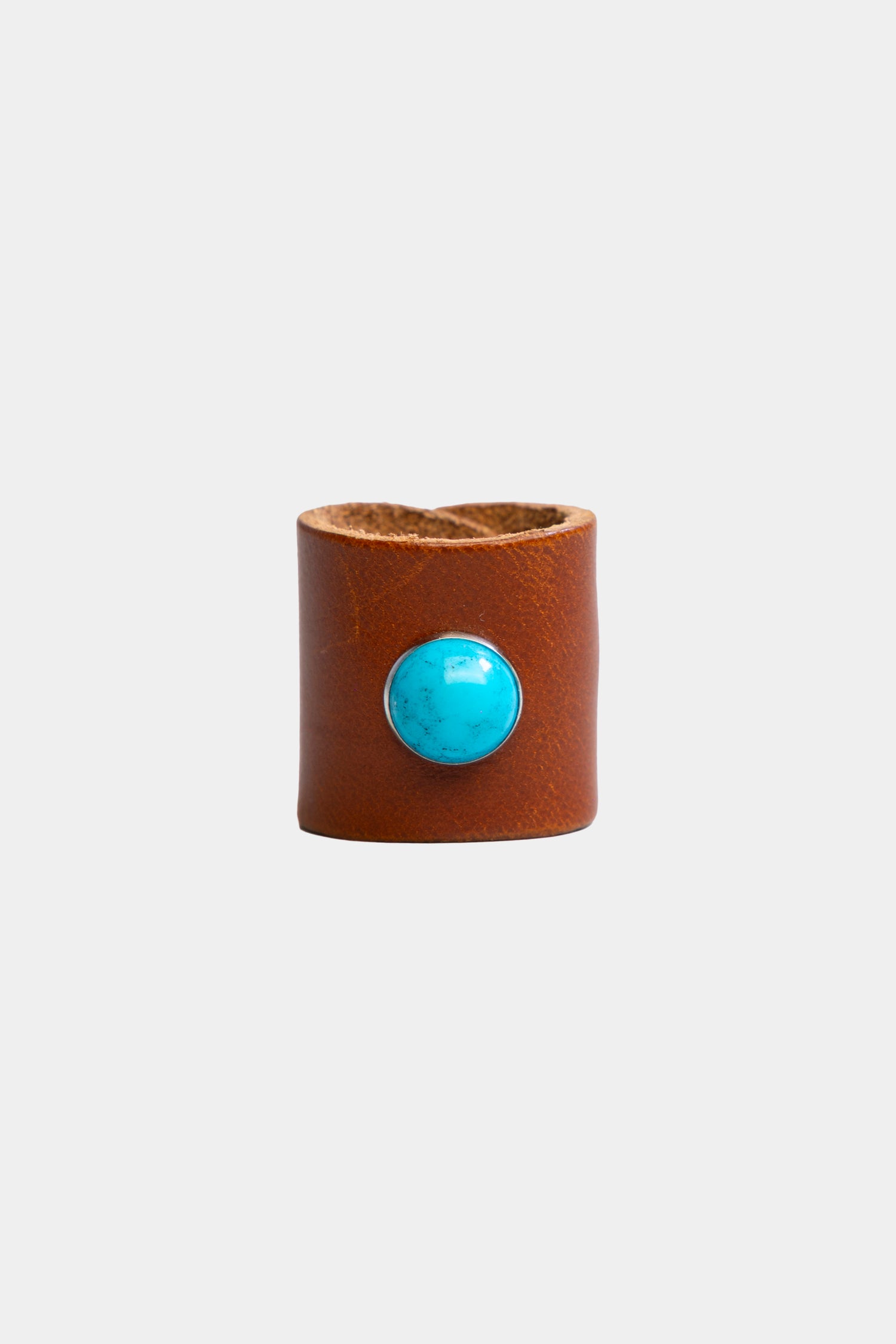 BANDANA HOLDER IN PELLE CON PIETRA TURCHESE